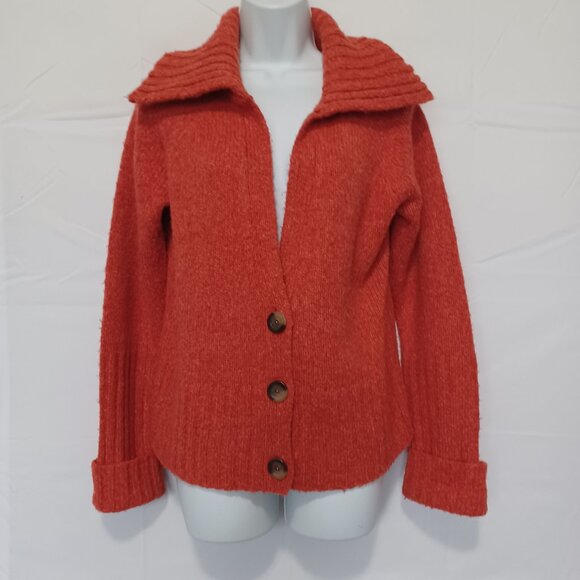 Jones New York Cardigan orange  sz M Casual Preppy Academia - Picture 1 of 6